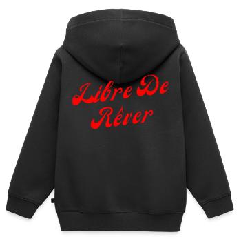 Libre de rêver - Sweat Premium à capuche zippé enfant bio - noir - Dos - AI Model Kid Male (0cm)