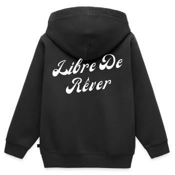 Libre de rêver - Sweat Premium à capuche zippé enfant bio - noir - Dos - AI Model Kid Male (0cm)