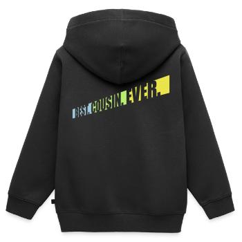 best cousin ever Zitat - Kinder Premium Organic Zip Hoodie - Schwarz - Hinten - AI Model Kid Male (0cm)