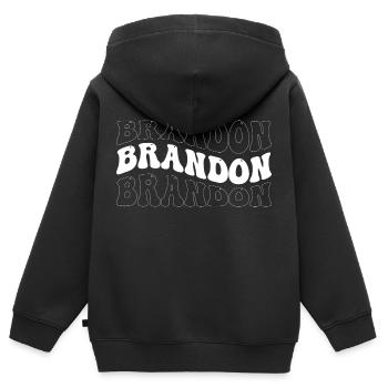 Funny Brandon Groovy 4 Männer Damen Cool Brandon Tie - Kinder Premium Organic Zip Hoodie - Schwarz - Hinten - AI Model Kid Male (0cm)