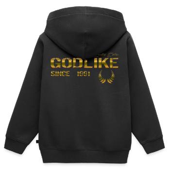 Divin depuis 1991 - Sweat Premium à capuche zippé enfant bio - noir - Dos - AI Model Kid Male (0cm)
