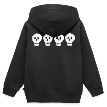 Schädelgang - Kinder Premium Organic Zip Hoodie - Schwarz - Hinten - AI Model Kid Male (0cm)
