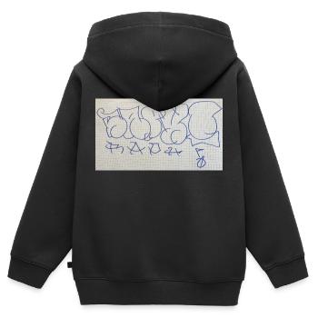 Geburtstagsgeschenk für Raphi (Graffiti Throw Up) - Kinder Premium Organic Zip Hoodie - Schwarz - Hinten - AI Model Kid Male (0cm)