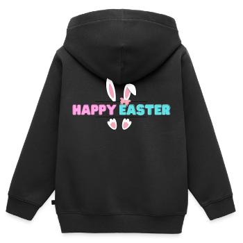 Happy Easter - Kinder Premium Organic Zip Hoodie - Schwarz - Hinten - AI Model Kid Male (0cm)