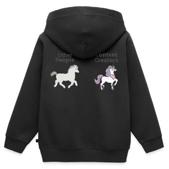 Créateurs de contenu - Autres personnes - Sweat Premium à capuche zippé enfant bio - noir - Dos - AI Model Kid Male (0cm)