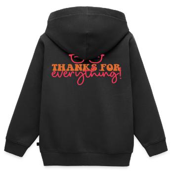 Thanks for everything! - Kinder Premium Organic Zip Hoodie - Schwarz - Hinten - AI Model Kid Male (0cm)
