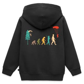Skydive Evolution: Skydiver Design - Sweat Premium à capuche zippé enfant bio - noir - Dos - AI Model Kid Male (0cm)