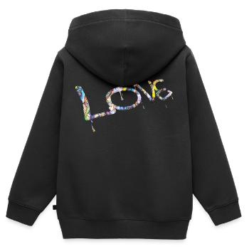 Graffiti style Splash hip hop couleurs peintre amour - Sweat Premium à capuche zippé enfant bio - noir - Dos - AI Model Kid Male (0cm)