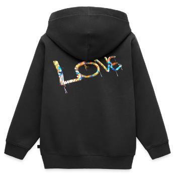 Graffiti style Splash hip hop couleurs peintre amour - Sweat Premium à capuche zippé enfant bio - noir - Dos - AI Model Kid Male (0cm)