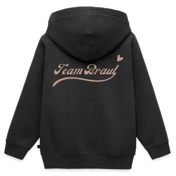 Team Braut -team de la mariée - Sweat Premium à capuche zippé enfant bio - noir - Dos - AI Model Kid Male (0cm)