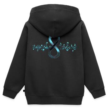Ce design élégant unit le monde de la musique - Sweat Premium à capuche zippé enfant bio - noir - Dos - AI Model Kid Male (0cm)
