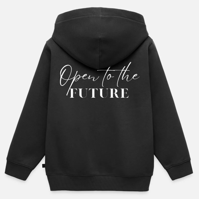 Ouvert sur l’avenir - Sweat Premium à capuche zippé enfant bio - noir