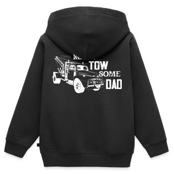 Vraiment remorqueur - Un peu de papa conducteur de dépanneuse camionnage - Sweat Premium à capuche zippé enfant bio - noir - Dos - AI Model Kid Male (0cm)