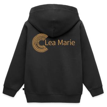 Für Lea Marie - Kinder Premium Organic Zip Hoodie - Schwarz - Hinten - AI Model Kid Male (0cm)