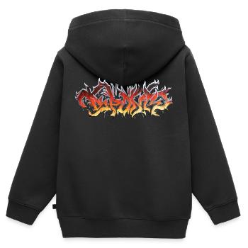 FIRE Graffiti - Kinder Premium Organic Zip Hoodie - Schwarz - Hinten - AI Model Kid Male (0cm)