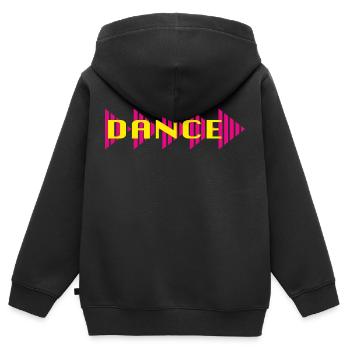 80er Jahre Dance tanzen Retro vintage Disco - Kinder Premium Organic Zip Hoodie - Schwarz - Hinten - AI Model Kid Male (0cm)