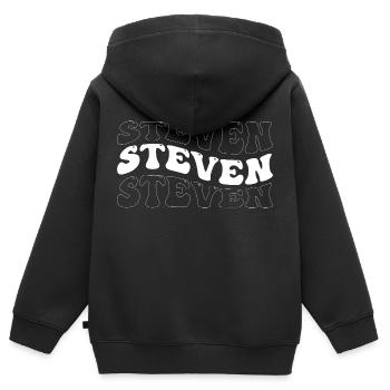 Lustig Steven Groovy 4 Männer Frauen Cool Steven Krawatte - Kinder Premium Organic Zip Hoodie - Schwarz - Hinten - AI Model Kid Male (0cm)