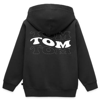 Drôle Tom Groovy 4 Hommes Femmes Cool Tom Tie Dye - Sweat Premium à capuche zippé enfant bio - noir - Dos - AI Model Kid Male (0cm)