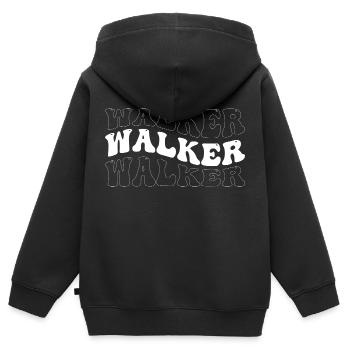Funny Walker Groovy 4 Hommes Femmes Cool Walker Tie - Sweat Premium à capuche zippé enfant bio - noir - Dos - AI Model Kid Male (0cm)