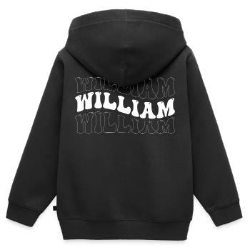 Lustig William Groovy 4 Männer Frauen Cool William Krawatte - Kinder Premium Organic Zip Hoodie - Schwarz - Hinten - AI Model Kid Male (0cm)