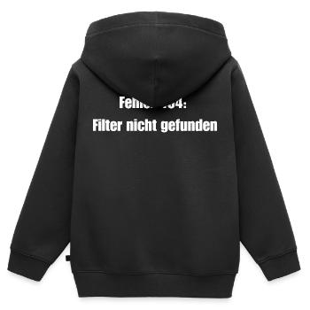 Fehler 404: Authentisches Selbst - Kein Filter - Kinder Premium Organic Zip Hoodie - Schwarz - Hinten - AI Model Kid Male (0cm)
