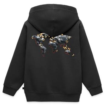 Weltkarte - Kinder Premium Organic Zip Hoodie - Schwarz - Hinten - AI Model Kid Male (0cm)