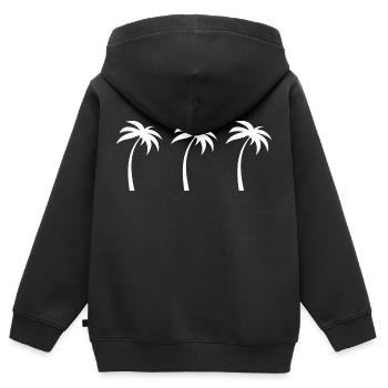 Minimalistische Palmen - Kinder Premium Organic Zip Hoodie - Schwarz - Hinten - AI Model Kid Male (0cm)