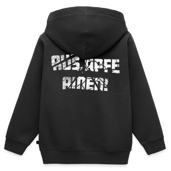 Aus Äpfe Amen Boarisch Bayern - Kinder Premium Organic Zip Hoodie - Schwarz - Hinten - AI Model Kid Male (0cm)