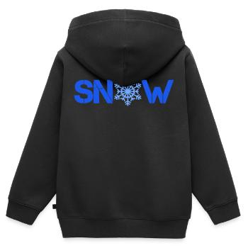 Snow - Kids Premium Organic Zip-up Hoodie - black - Back - AI Model Kid Male (0cm)