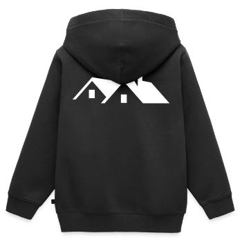 Toit - Sweat Premium à capuche zippé enfant bio - noir - Dos - AI Model Kid Male (0cm)