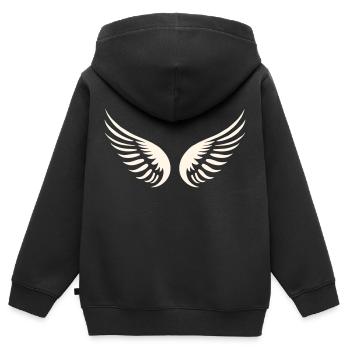 Schutzengel - Kinder Premium Organic Zip Hoodie - Schwarz - Hinten - AI Model Kid Male (0cm)