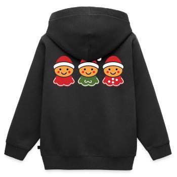 Lebkuchenmann - Kinder Premium Organic Zip Hoodie - Schwarz - Hinten - AI Model Kid Male (0cm)