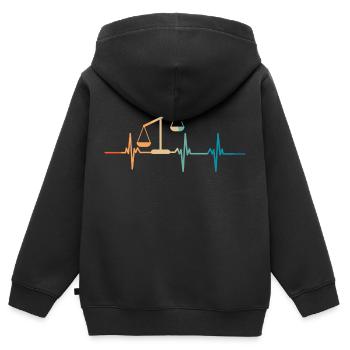 Herzschlag-Balance - Kinder Premium Organic Zip Hoodie - Schwarz - Hinten - AI Model Kid Male (0cm)