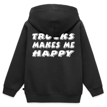 Truck - Kinder Premium Organic Zip Hoodie - Schwarz - Hinten - AI Model Kid Male (0cm)