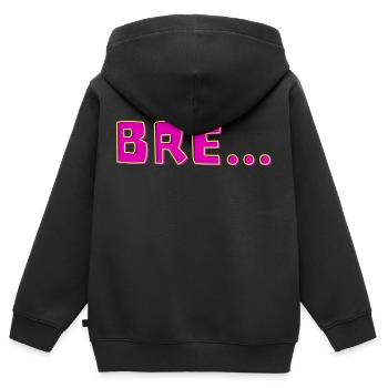 Bre… - Kinder Premium Organic Zip Hoodie - Schwarz - Hinten - AI Model Kid Male (0cm)