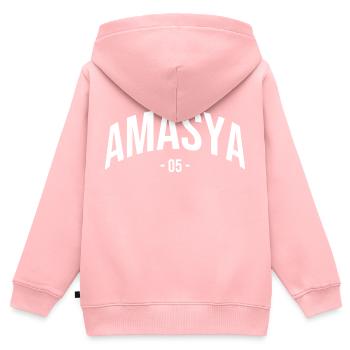 Amasya 05 Turquie Türkiye Cadeau Vacances Türk TR - Sweat Premium à capuche zippé enfant bio - rose - Dos - AI Model Kid Female (0cm)