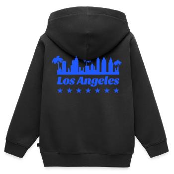 los angeles - Kinder Premium Organic Zip Hoodie - Schwarz - Hinten - AI Model Kid Male (0cm)