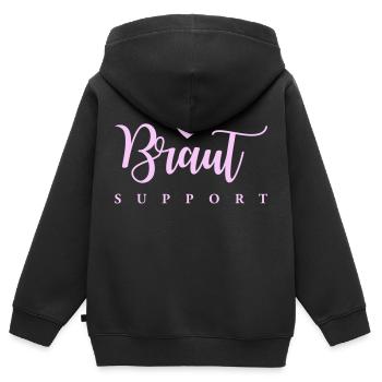 braut support - Kinder Premium Organic Zip Hoodie - Schwarz - Hinten - AI Model Kid Male (0cm)