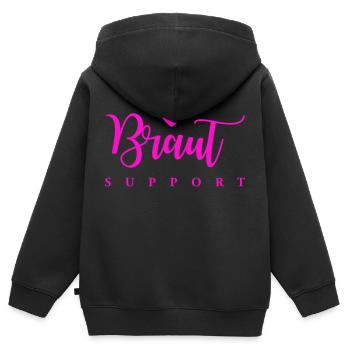 braut support - Kinder Premium Organic Zip Hoodie - Schwarz - Hinten - AI Model Kid Male (0cm)