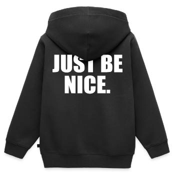 Just be nice - Sweat Premium à capuche zippé enfant bio - noir - Dos - AI Model Kid Male (0cm)