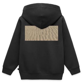 Sand horizontal - Kinder Premium Organic Zip Hoodie - Schwarz - Hinten - AI Model Kid Male (0cm)