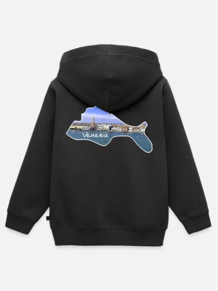 Venezia - Venedig - Premium børne zip-hættetrøje økologisk - sort