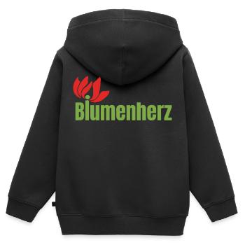 Final Logo Blumen - Kinder Premium Organic Zip Hoodie - Schwarz - Hinten - AI Model Kid Male (0cm)