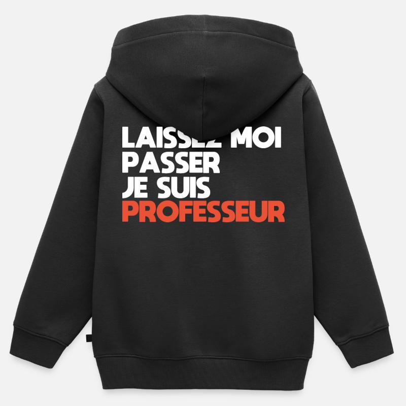 Lass mich passieren, ich bin ein Lehrer - Kinder Premium Organic Zip Hoodie - Schwarz