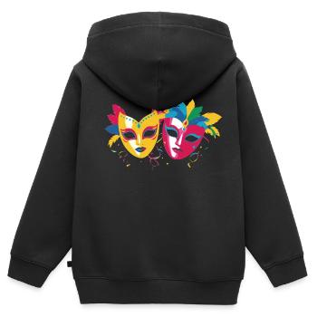 Masque de carnaval Défilé de carnaval Cologne Cologne - Sweat Premium à capuche zippé enfant bio - noir - Dos - AI Model Kid Male (0cm)