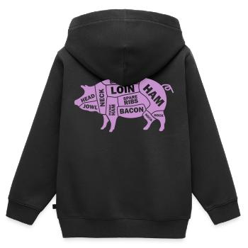 Pig Schwein - Kinder Premium Organic Zip Hoodie - Schwarz - Hinten - AI Model Kid Male (0cm)