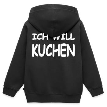 Kuchen - Kinder Premium Organic Zip Hoodie - Schwarz - Hinten - AI Model Kid Male (0cm)