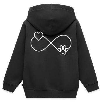 hundepfote love forever - Kinder Premium Organic Zip Hoodie - Schwarz - Hinten - AI Model Kid Male (0cm)