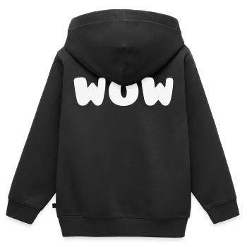 WOW - Kinder Premium Organic Zip Hoodie - Schwarz - Hinten - AI Model Kid Male (0cm)