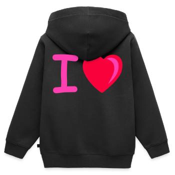 I heart - Kinder Premium Organic Zip Hoodie - Schwarz - Hinten - AI Model Kid Male (0cm)